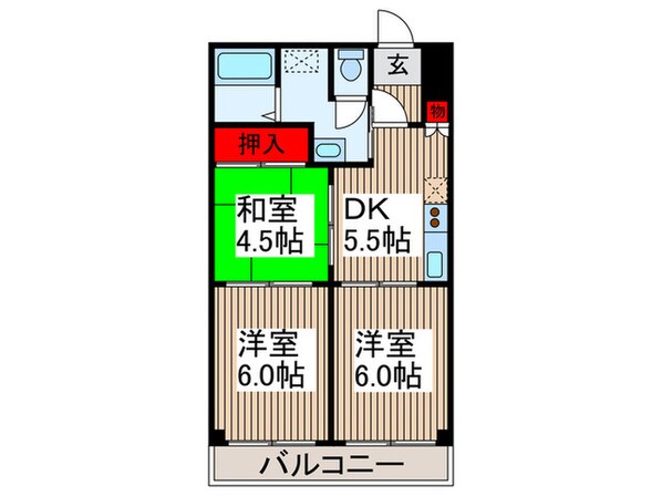 ﾗｲｵﾝｽﾞﾏﾝｼｮﾝ浦和第2（２０４）の物件間取画像